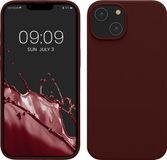 kwmobile telefoonhoesje geschikt voor Apple iPhone 14 - Hoesje met siliconen coating - Smartphone case in wijnrood
