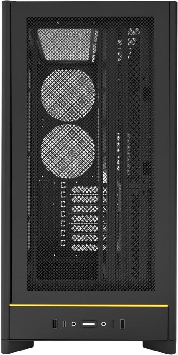 MONTECH HS01, ATX Mid-Tower PC Case, Gaming PC, High-Airflow, Omkeerbare lay-out, Mesh Front Panel, Sink-in Design, Toolless Panels, Zwart