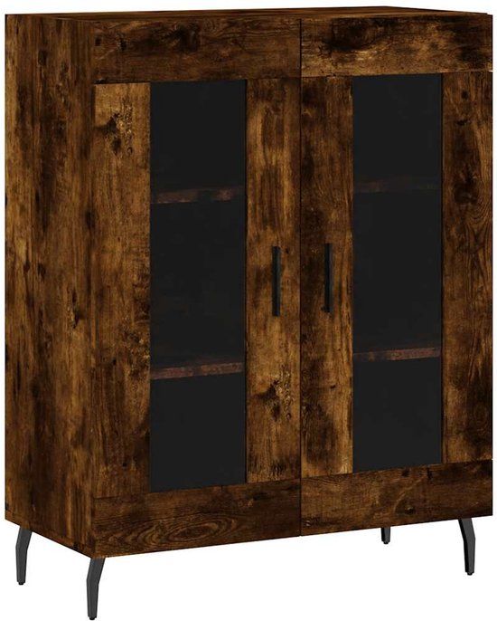 vidaXL Dressoir - 69,5x34x90 cm - Bewerkt Hout - Gerookt Eikenkleurig