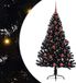 vidaXL - Plastique - Pré-éclairé - Sapin de Noël - avec - 150 - LED - Noir - 150 - cm - PVC