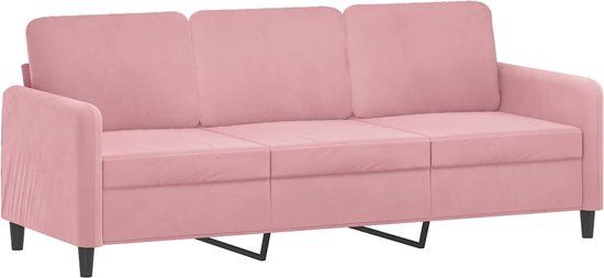 vidaXL Driezitsbank 180 cm fluweel roze