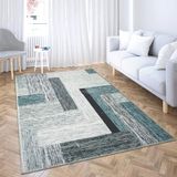 Shedir d'Decor Tapijt, grijs en lichtblauw, voor woonkamer, badkamer, slaapkamer, 60 x 120 cm