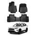 Powerty Tapis de sol pour Toyota RAV4 2019-2025 Accessoires Tapis de sol toutes saisons 3D TPO 1ère et 2ème rangée Tapis de sol robustes