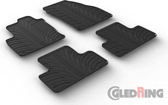 Gledring Rubbermatten Range Rover Evoque 2011-2019 (T profiel 4-delig + montageclips)