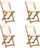 vidaXL Bistrostoelen voor buiten 4 st Crèmewit