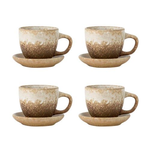 Bloomingville kop met schotel Brenta (set van 4)