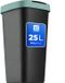 KADAX Afvalcontainer 25 liter, afvalemmer met kanteldeksel, afvalemmer voor afvalscheiding, vuilnismand van kunststof, robuuste vuilnisemmer, vuilnisemmer (zwart/groen)