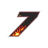 Racing 4R Quattroerre.it Racing Nummer 7 Medium, Vlammen, 10 x 7,5 cm