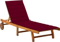 vidaXL Lit de jardin avec coussin acacia massif