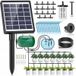 Kit d'arrosage solaire automatique, système goutte à goutte, tuyau 15 m minuterie d'arrosage automatique pour pot de fleurs, balcon et jardin, arroseur de plantes de vacances, irrigation goutte à goutte