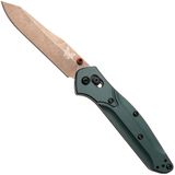 Benchmade Osborne 940FE-2601, Flat Dark Earth Battlewashed PVD CPM S90V, Taiga Green Aluminum zakmes