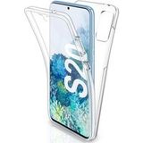 Phonillico® Case voor Samsung Galaxy S20 - TPU Siliconen Volledig transparant Twee delen Voorkant Achterkant In elkaar grijpende