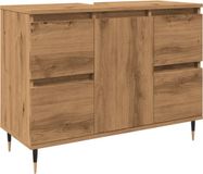vidaXL Badkamerkast 80x33x60 cm bewerkt hout artisanaal eikenkleurig
