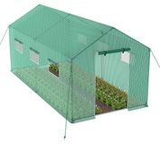 QEENTOE Kas, 4,5 x 2 x 2 meter, foliekas met tunneldeur en ramen, geschikt voor het kweken van tuinplanten en groenten