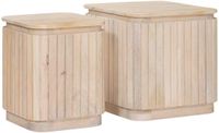 vidaXL Handgemaakte Bijzettafel Set 2 st Wit 45 x 45 x 45 cm