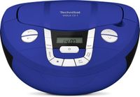 TechniSat VIOLA CD-1 - draagbare stereo cd-speler, boombox met praktische draaggreep (radio voor kinderen, FM-radiotuner, bluetooth-ontvangst, 2 x 1 W RMS-vermogen, net- en batterijvoeding) blauw