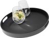 APS Dienblad "Bistro", serveerdienblad, zwart melamine dienblad, antislip, met 2 handgrepen en stapelrand, 35,5 x 35,5 cm, hoogte 5 cm, zwart