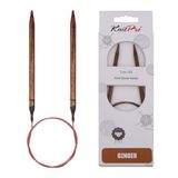 KnitPro 31091 Ginger aiguille circulaire, bois, naturel/brun, 5mm, 80cm