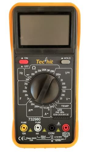Tec Hit 732980 professionele multimeter 700 V – 30 kaliber, oranje en zwart