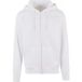 Build your Brand Heavy Zip Hoody BY012 - White - 4XL