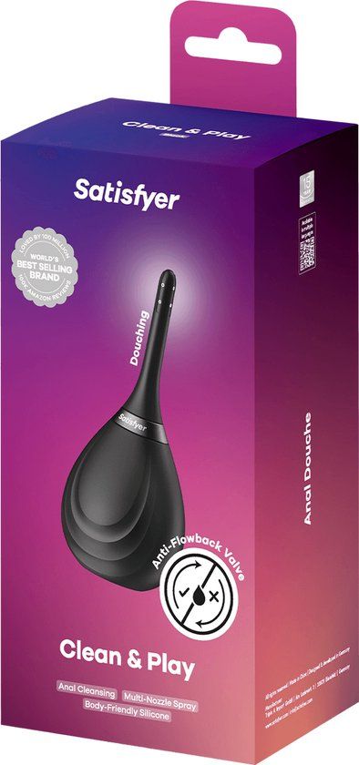 Satisfyer Clean & Play anaaldouche 180 ml Zwart