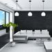 Lampe suspendue noire avec abat-jour blanc, modèle KATARA 14-175