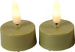 Countryfield LED theelichtjes/waxinelichtjes - 2x st - goud - met timer - warm wit
