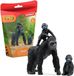 Schleich Figurine Famille Gorilles des Plaines, Maman Gorille et 2 Bébés, Wild Life 42601, Jouet Enfant 3 Ans