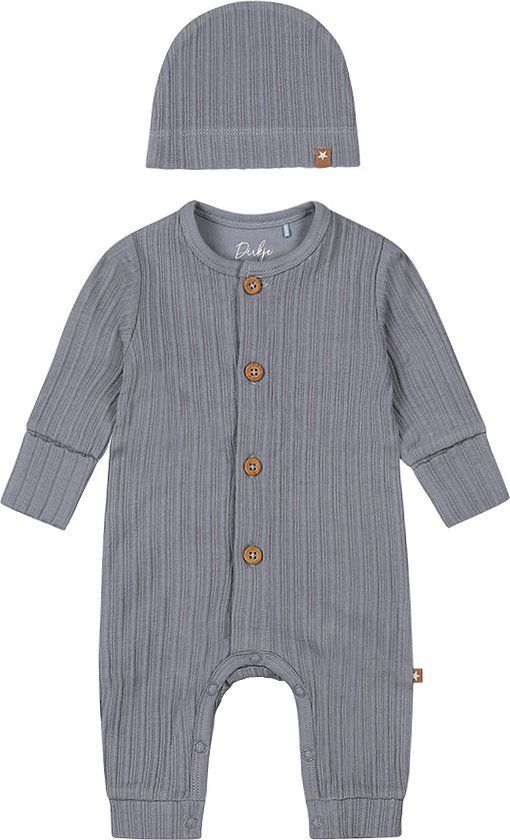 Dirkje Boxpak met mutsjes - Bio Katoen - Faded Blue - Maat 74