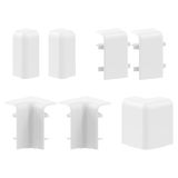 Habengut Accessoireset (2 x IE, 1 x AE, 1 x ES links, 1 x ES rechts, 2 x connectoren) voor de montage van de plint 20 x 50, wit