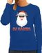 Bellatio Decorations Foute kersttrui / sweater blauw DJ santa met koptelefoon techno / house / hardstyle/ r&b / dubstep voor dames - kerstkleding / christmas outfit S