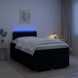 vidaXL Boxspringbed met matras, zwart, 120 x 200 cm, gestoffeerd