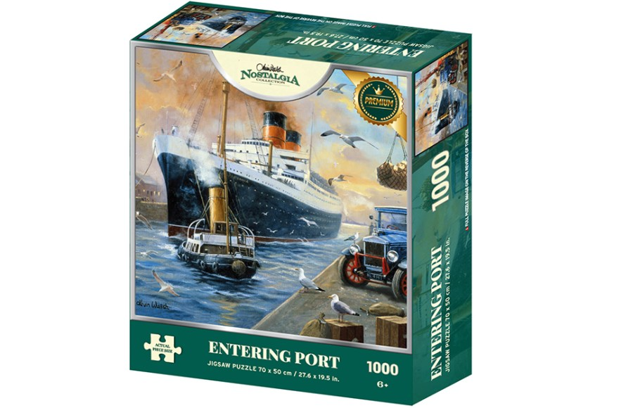 Kidicraft 1000 stukjes puzzel | "Entering Port" Kevin Walsh Nostalgie Collectie | 70cm x 50cm