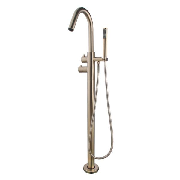 Wiesbaden Caral Vrijstaande Thermostatische Badmengkraan - Geborsteld Staal