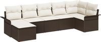 vidaXL Tuinbank Set 7-delig Bruin Polywood