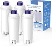 Waterfilter DeLonghi Waterfilter voor koffiemachine Filter DLSC002 met actieve koolontharder, filter compatibel met ECAM, Esam, ETAM, BCO, EC. (4 stuks)