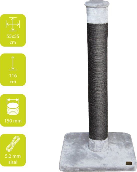 Ebi Krabpaal Classic Tree Giant Fox - Grijs - 55 x 55 x 115cm