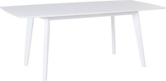 Beliani SANFORD Uitschuifbare Eettafel - Wit - 90 x 150/195 cm - MDF - Design