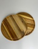 Metaltex Ronde snijplank van acaciahout met sapgroef, Ø 24 cm, bruin
