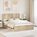 vidaXL Bedframe met opbergruimte en hoofdbord met lade Sonoma Eiken