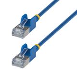 StarTech.com 50cm Cat6a Ultra Dunne Netwerkkabel, Blauw, U/FTP, 34AWG Koper