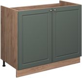 Vicco Wastafelkast Fame-Line, Groen-Goud Landhuis/Goudkleurig Eiken, 100 cm zonder werkblad