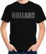 Bellatio Decorations Glitter Holland T-shirt Zwart met Steentjes/Rhinestones voor Kinderen - Oranje Fan Shirts - Holland / Nederland Supporter - EK/WK Shirt / Outfit XL