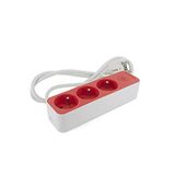 Multistekkerdoos, CHACON Multistekkerdoos, 3 x 16 A – 1,5 m – wit/rood