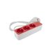 Multistekkerdoos, CHACON Multistekkerdoos, 3 x 16 A – 1,5 m – wit/rood