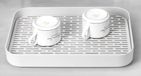 OEM Shenzhen Haorui Industrial Technology Co., Ltd. Afdruiprek voor kopjes - met lekbak en verhoogde vangrail - wit