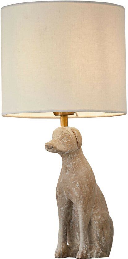 Loberon Tafellamp Calvix bruin/crème
