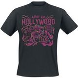 Lost In Hollywood T-shirt - Wolf - S tot L - voor Mannen - zwart
