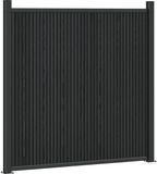 vidaXL Hekpaneel WPC en Aluminium Zwart