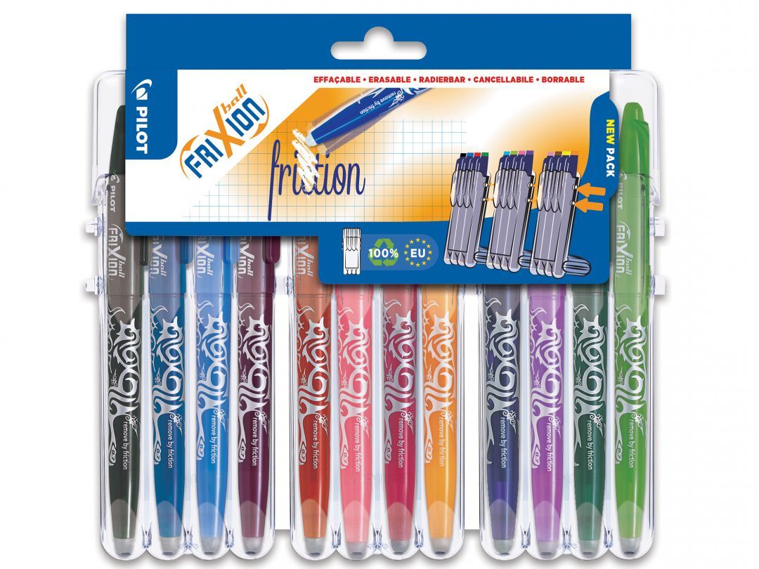 Pilot FriXion Ball Rollerball Pen Set - 12 Assorted Colors - Erasable